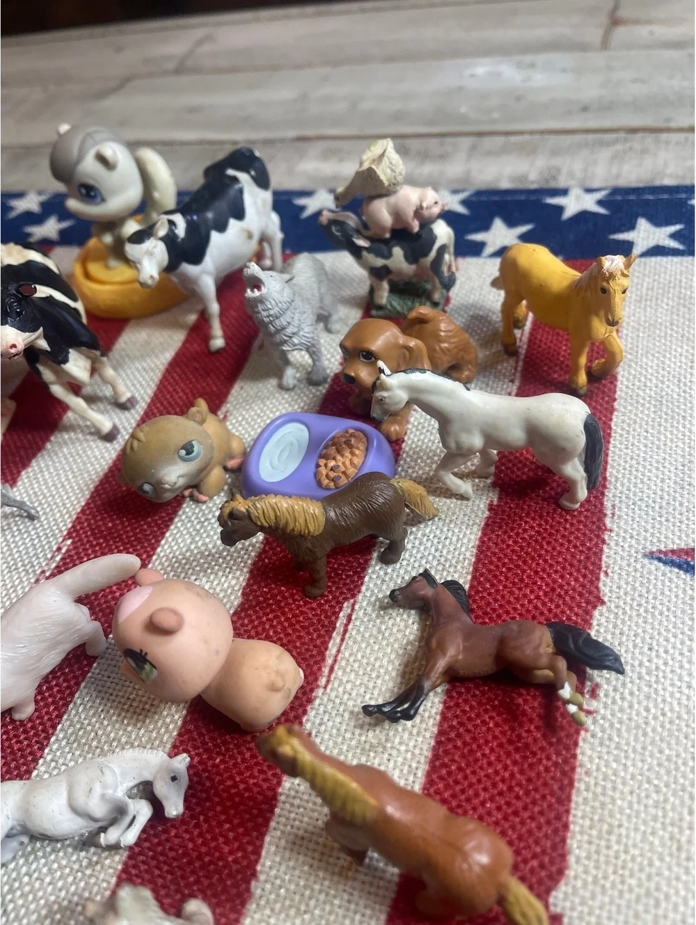 Mixed Animal Figurine Toy Lot - Various Small Plastic Figures